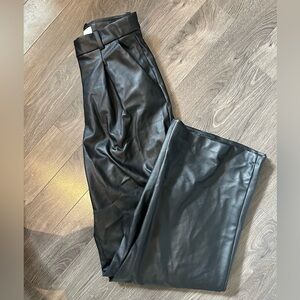 H&M Leather Wide leg pants